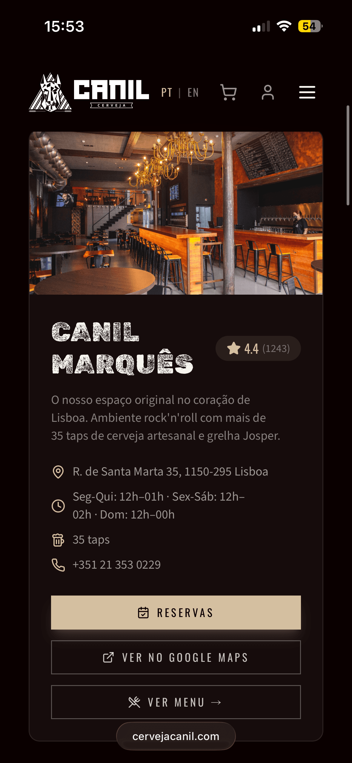 Vista mobile Sobre da Cerveja Canil