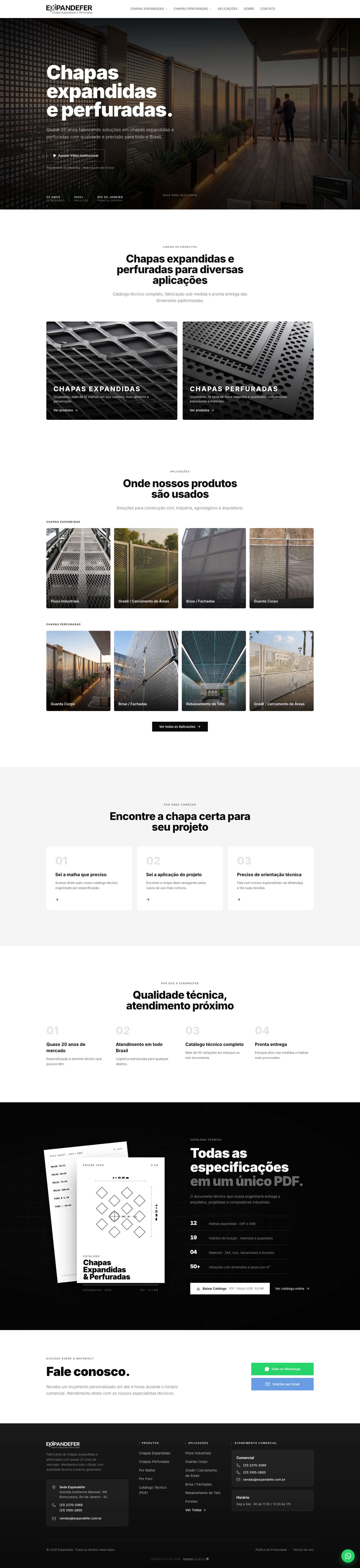 Expandefer · site e catálogo digital