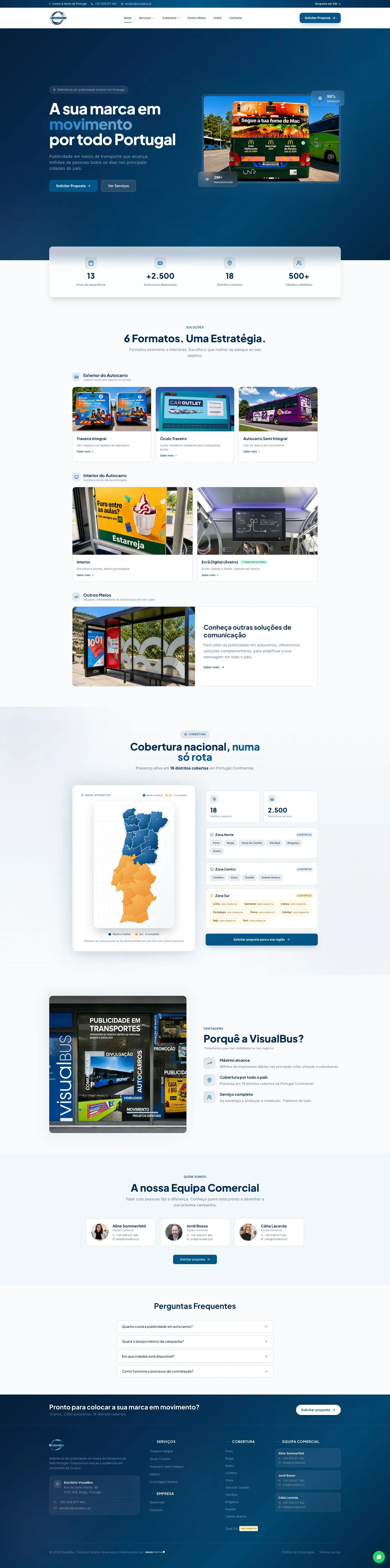 Home do site VisualBus em tela cheia
